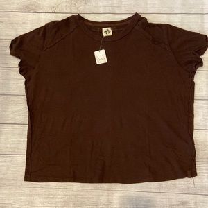 Boyfriend Tee- Free People - Dark Brown